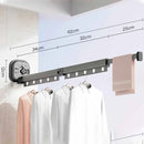 Varal Retrátil de Parede para Roupas - Fixador de parede com ventosa de alta pressão