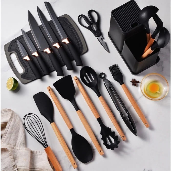 Kit Completo 19 peças de Utensílios de Silicone para Cozinha - Últimas Unidades