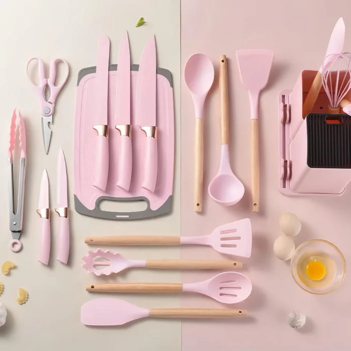 Kit Completo 19 peças de Utensílios de Silicone para Cozinha - Últimas Unidades