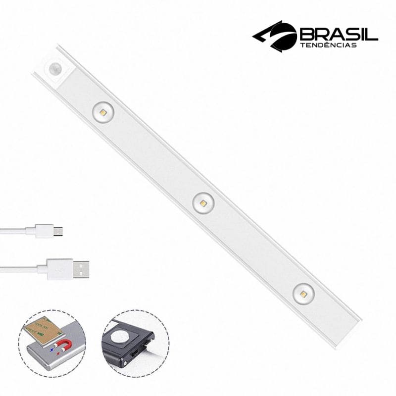 Luminária Recarregável com Sensor de Presença