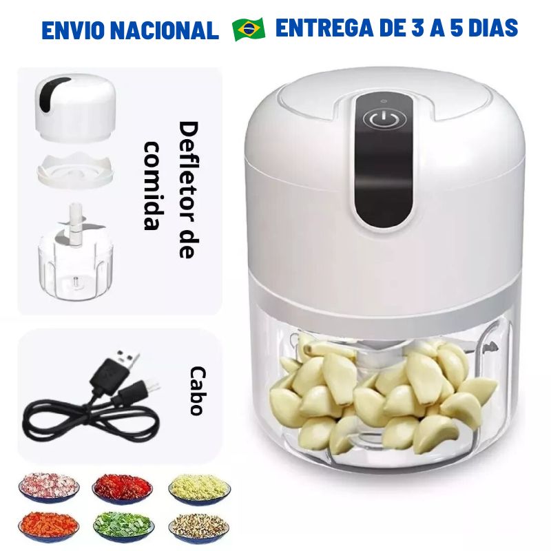 Mini Processador Elétrico Portátil Recarregável USB 250ml