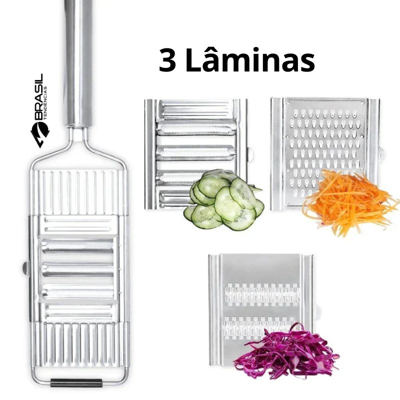 Ralador e Fatiador Profissional de Legumes Multifuncional com Lâminas de Engate Rápido